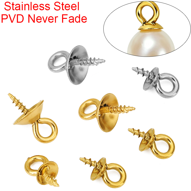Jewelry Making Drill - 20pcs Stainless Steel Pearl Pendant Connectors