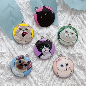 10pcs cartoon animal cat ename - Jewelry Making ulasan dan harga