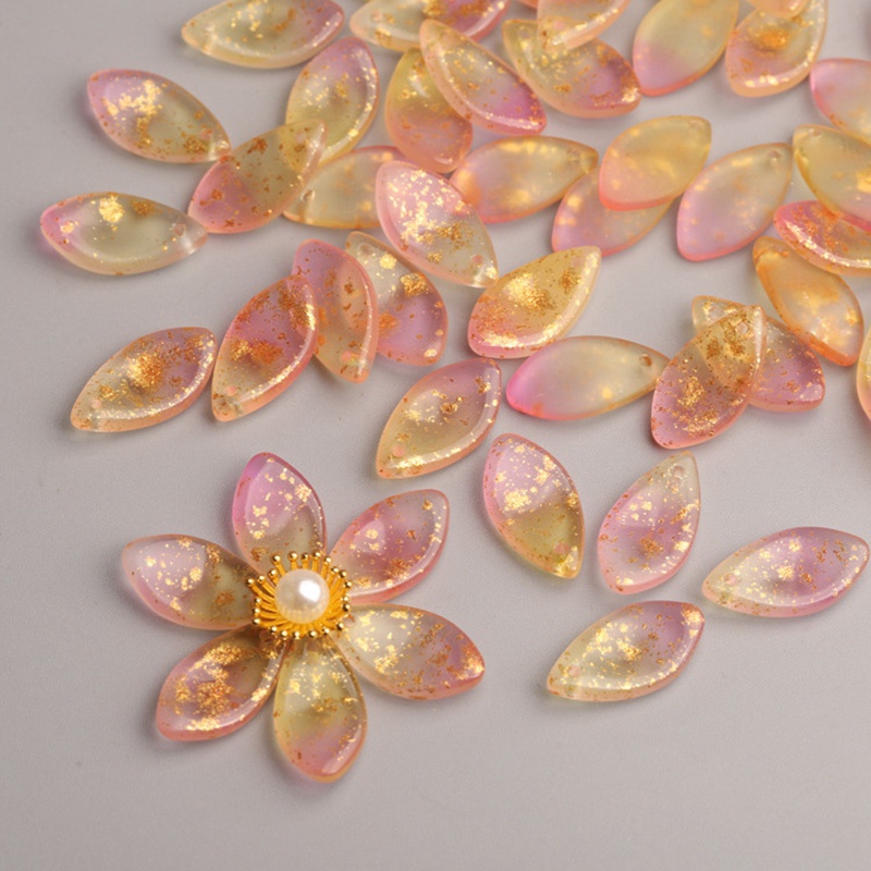 10pcs 19x10mm Flower Petal Sha - Jewelry Making Drill ulasan dan harga