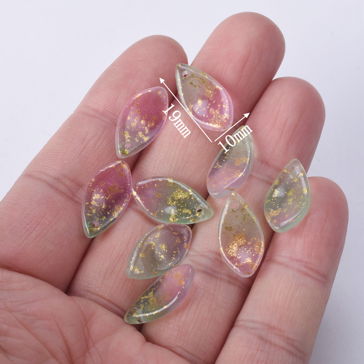 10pcs 19x10mm Flower Petal Sha - Jewelry Making Drill ulasan dan harga