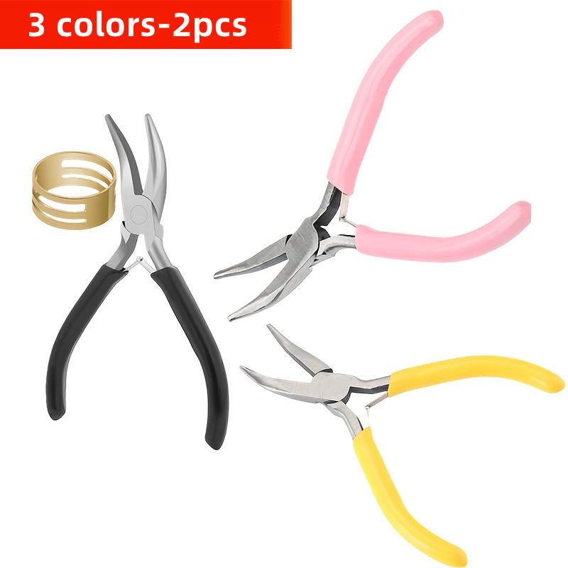 2pcs Curved Mouth Pliers Pink/ - Jewelry Making Pliers ulasan dan harga