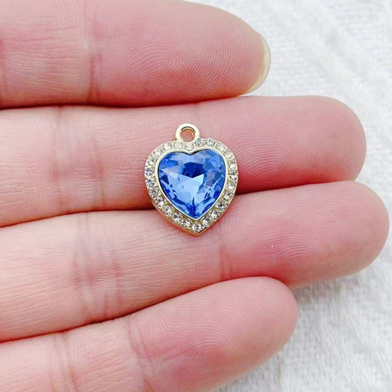 10pcs heart-shaped inlaid colo - Jewelry Making ulasan dan harga
