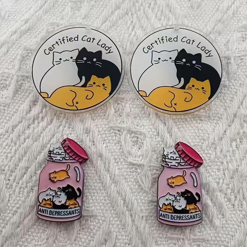 10pcs acrylic cute cat pendant - Jewelry Making ulasan dan harga