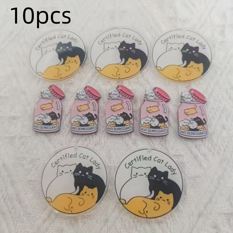10pcs acrylic cute cat pendant - Jewelry Making ulasan dan harga