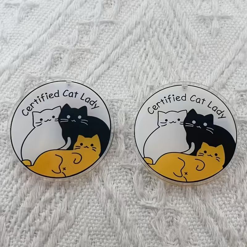 10pcs acrylic cute cat pendant - Jewelry Making ulasan dan harga