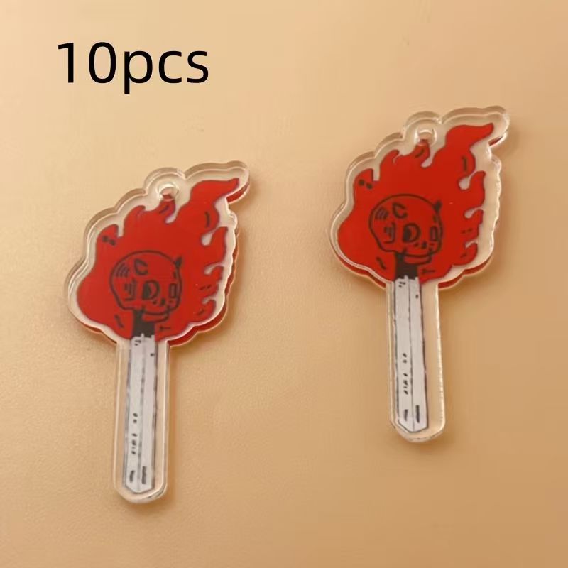 10pcs acrylic skull pendant, D - Jewelry Making ulasan dan harga