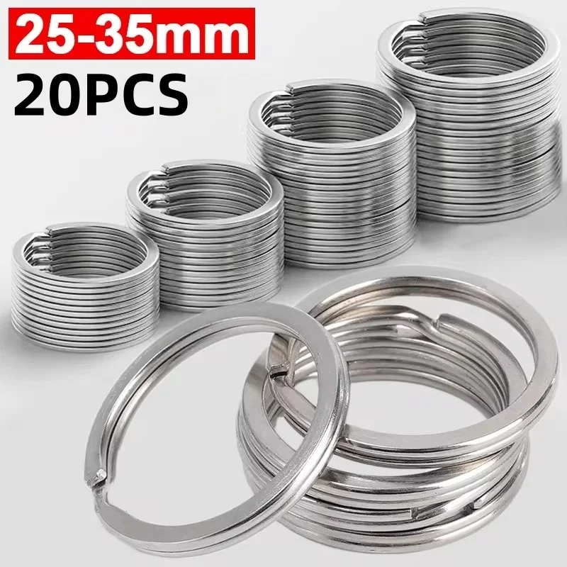 20pcs Stainless Steel Key Ring - Jewelry Making ulasan dan harga