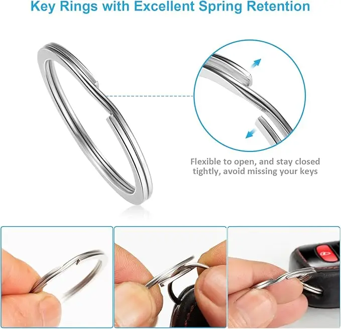 20pcs Stainless Steel Key Ring - Jewelry Making ulasan dan harga