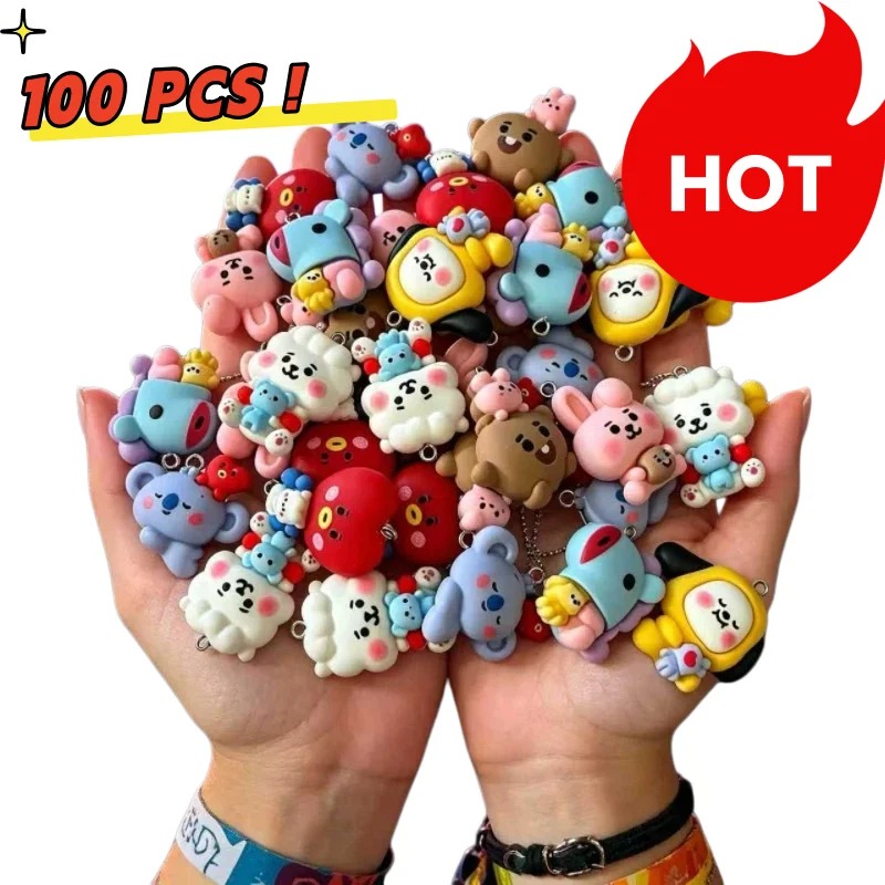 7pcs BT21 Resin Cartoon Charm  - Jewelry Making ulasan dan harga