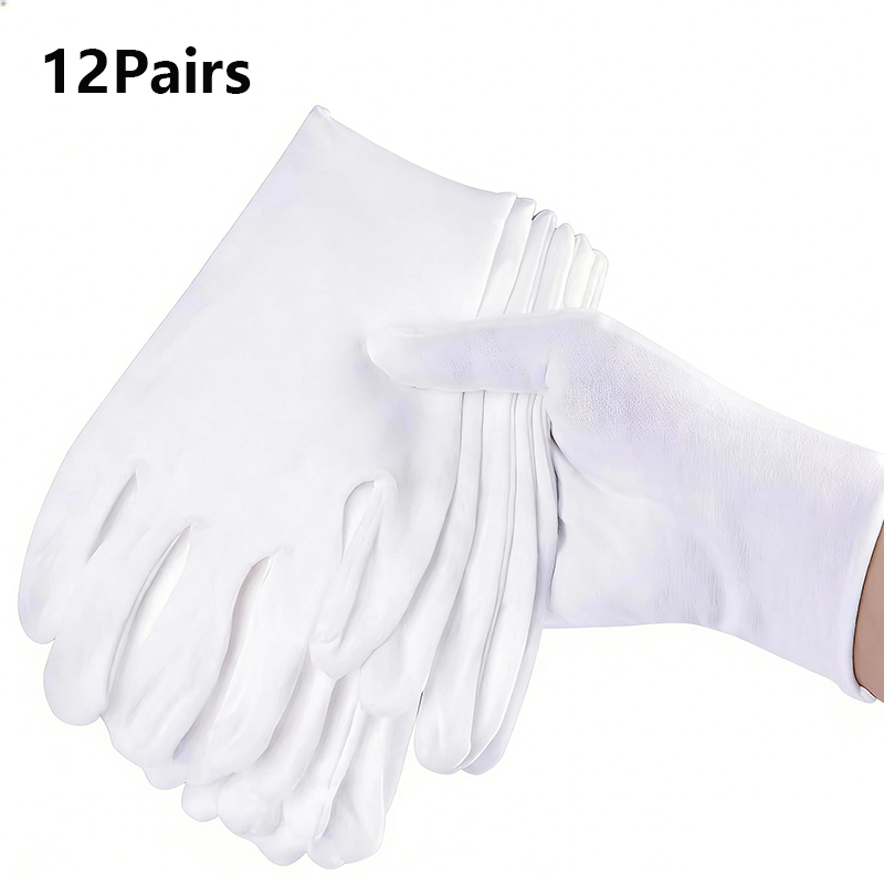 12 Pairs White Cotton Work Glo - Jewelry Making Gloves ulasan dan harga