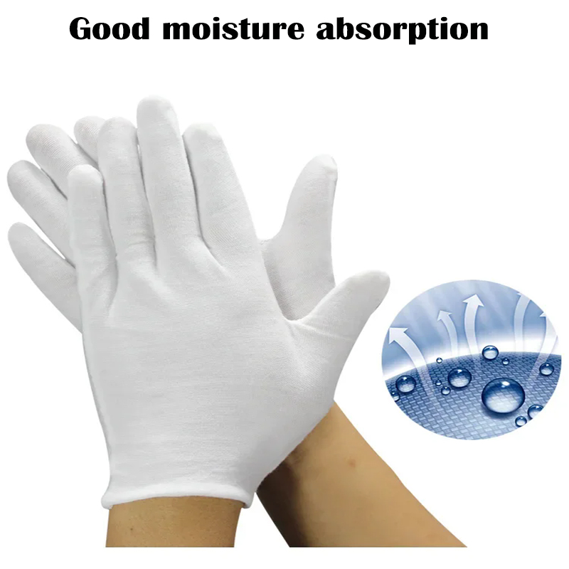 12 Pairs White Cotton Work Glo - Jewelry Making Gloves ulasan dan harga
